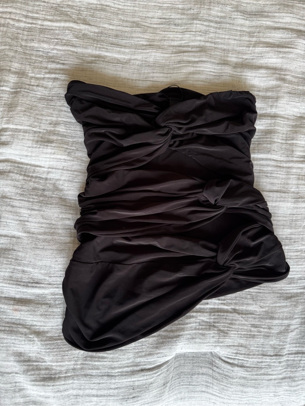 Windsor Black Strapless Ruched Tube Top NWT Size Small